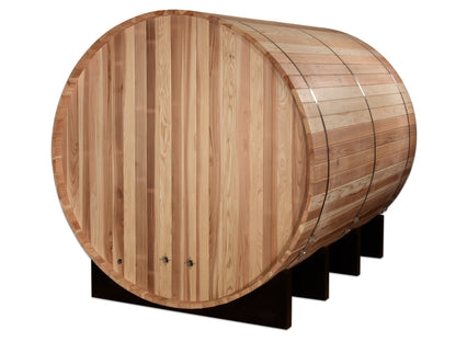 Rear of Golden Designs Klosters 6 person traditional sauna pictured