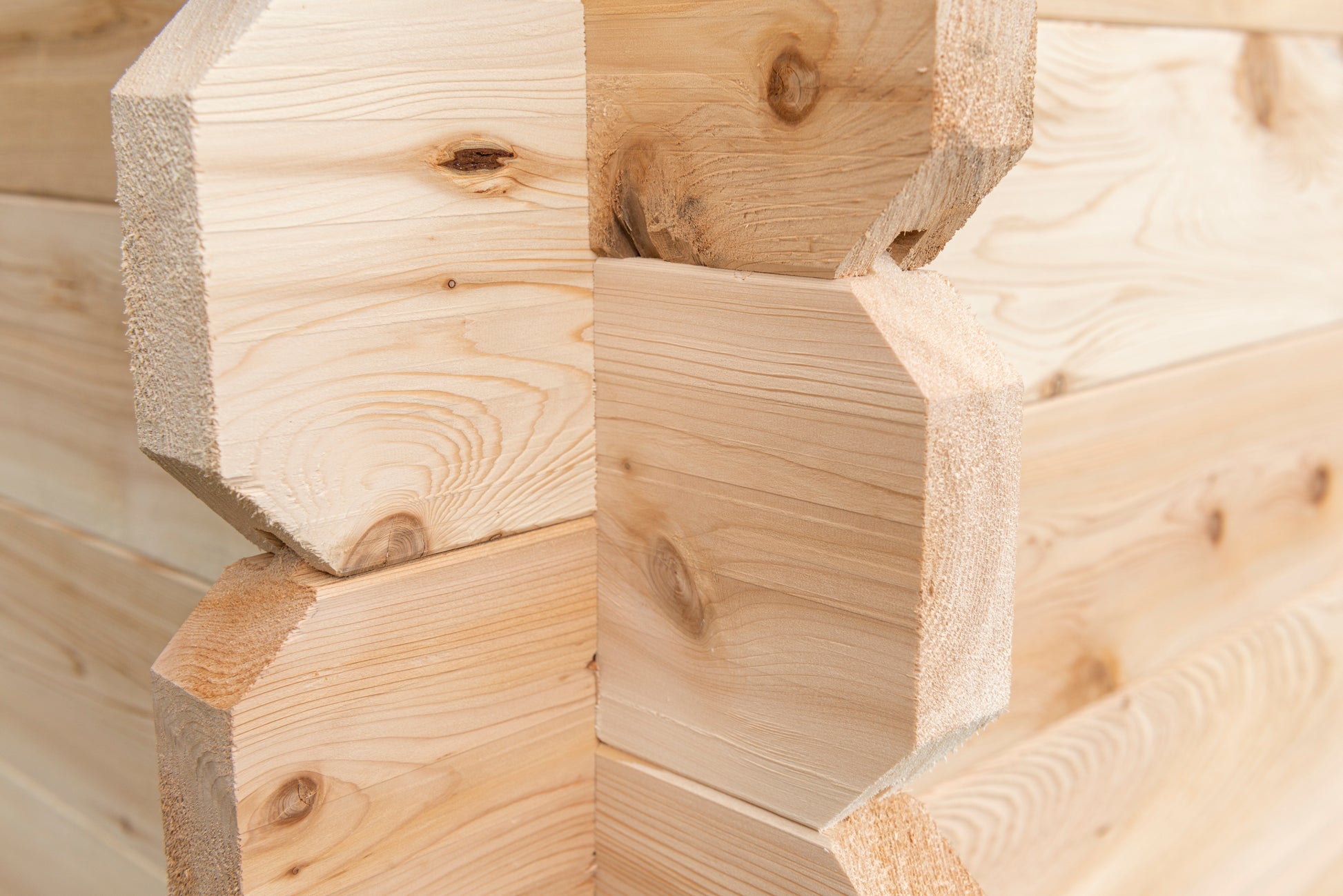 Close-up of wooden building blocks with visible grain and texture.