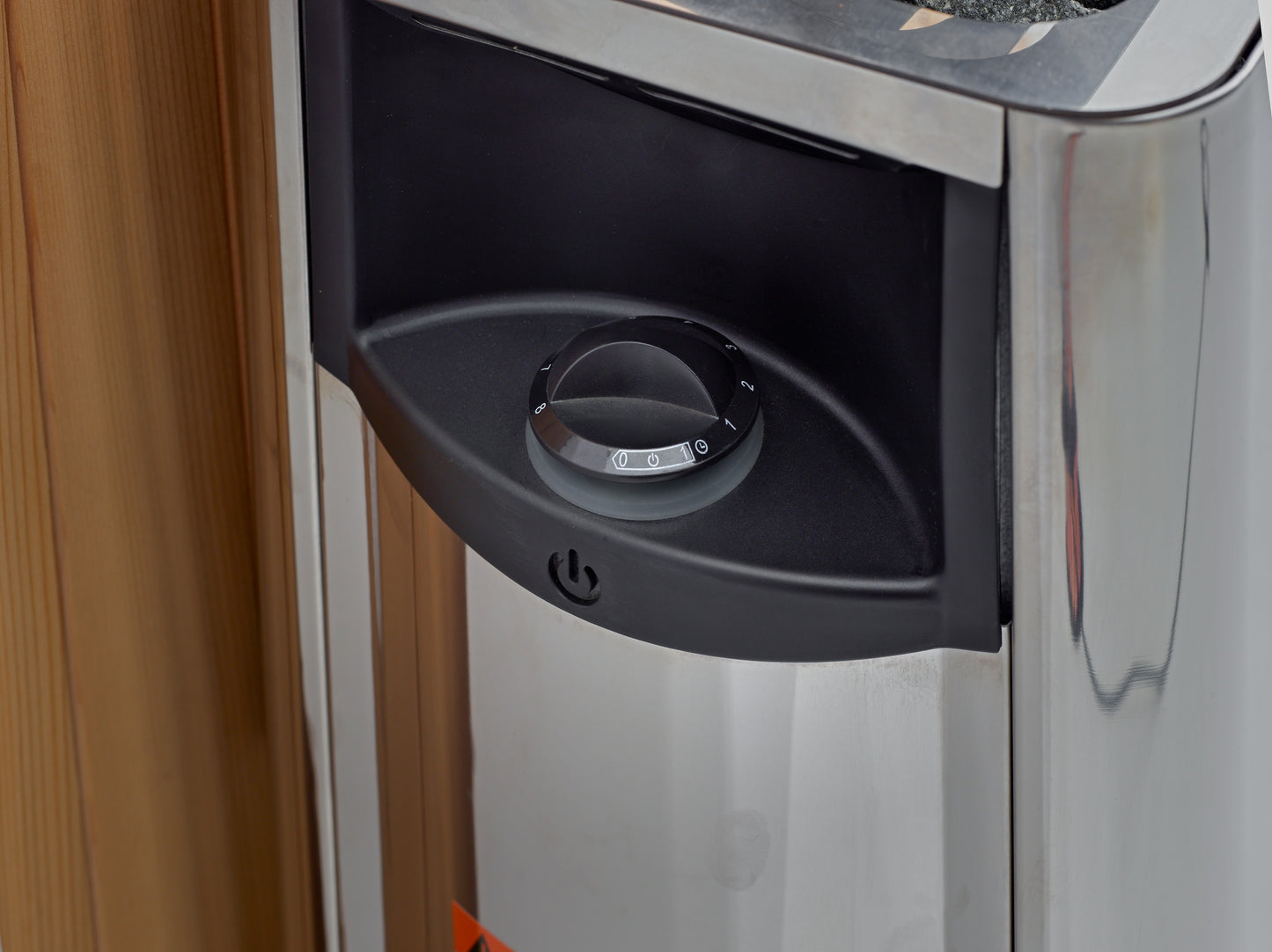 Harvia Wall Stove close up of temperature control