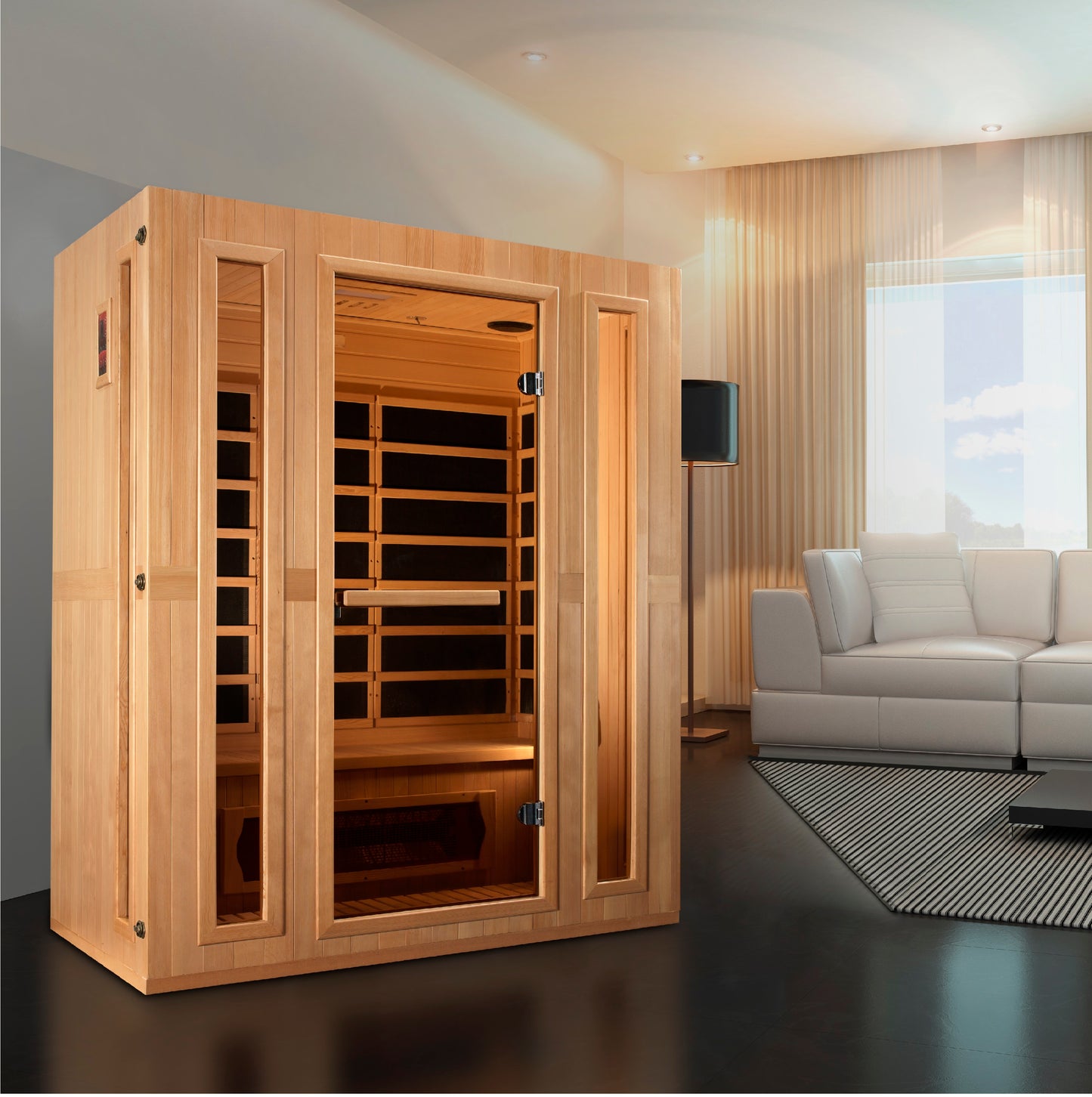 Maxxus 3-Person Low EMF (Between 5-10MG) FAR Infrared Sauna (Canadian Hemlock) MX-LS3-01
