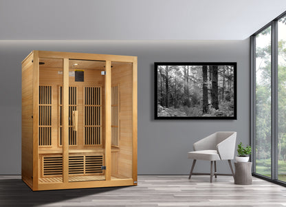 Maxxus Bellevue 3-Person Near Zero EMF (Under 3MG) FAR Infrared Sauna (Canadian Hemlock) MX-J306-01-ZF
