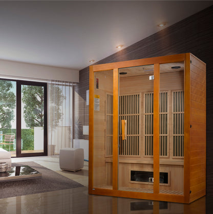 Maxxus 3-Person Low EMF (Between 5-10MG) FAR Infrared Sauna (Canadian Hemlock) MX-J306-02S
