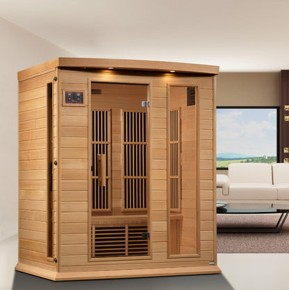 Maxxus 3-Person Near Zero EMF (Under 3MG) FAR Infrared Sauna (Canadian Hemlock) MX-K306-01-ZF