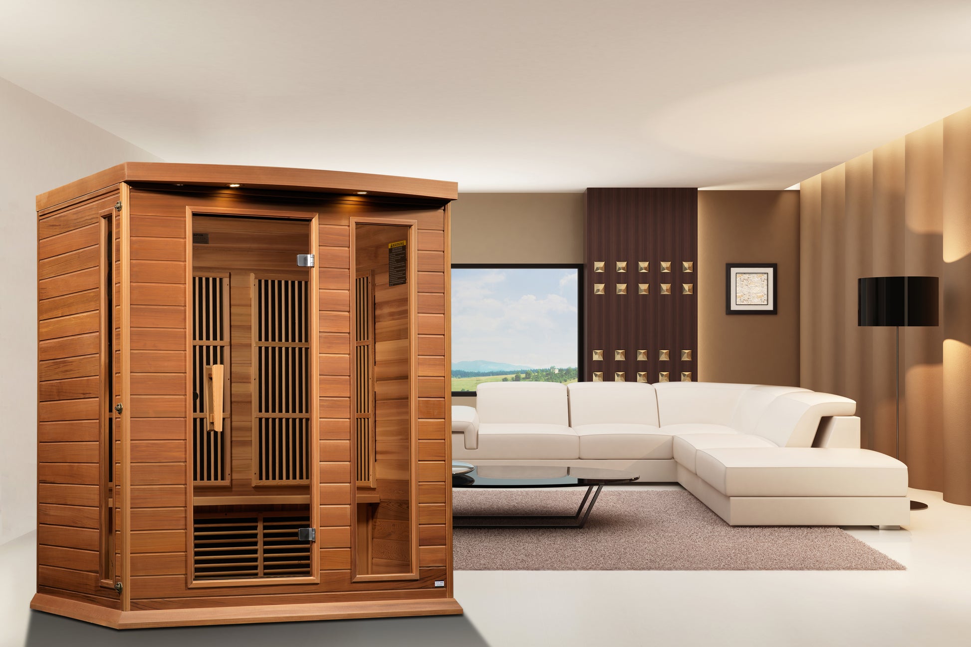 Maxxus 3-Person Near Zero EMF (Under 3MG) FAR Infrared Sauna (Canadian Red Cedar) MX-K306-01-ZF
