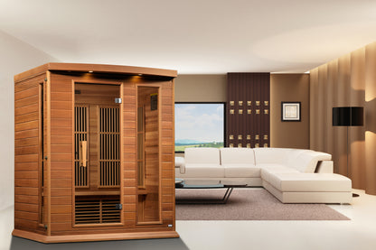 Maxxus 3-Person Near Zero EMF (Under 3MG) FAR Infrared Sauna (Canadian Red Cedar) MX-K306-01-ZF