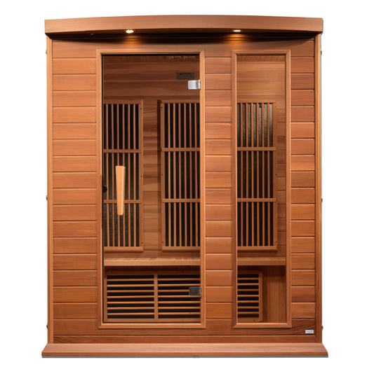Maxxus 3-Person Near Zero EMF (Under 3MG) FAR Infrared Sauna (Canadian Red Cedar) MX-K306-01-ZF
