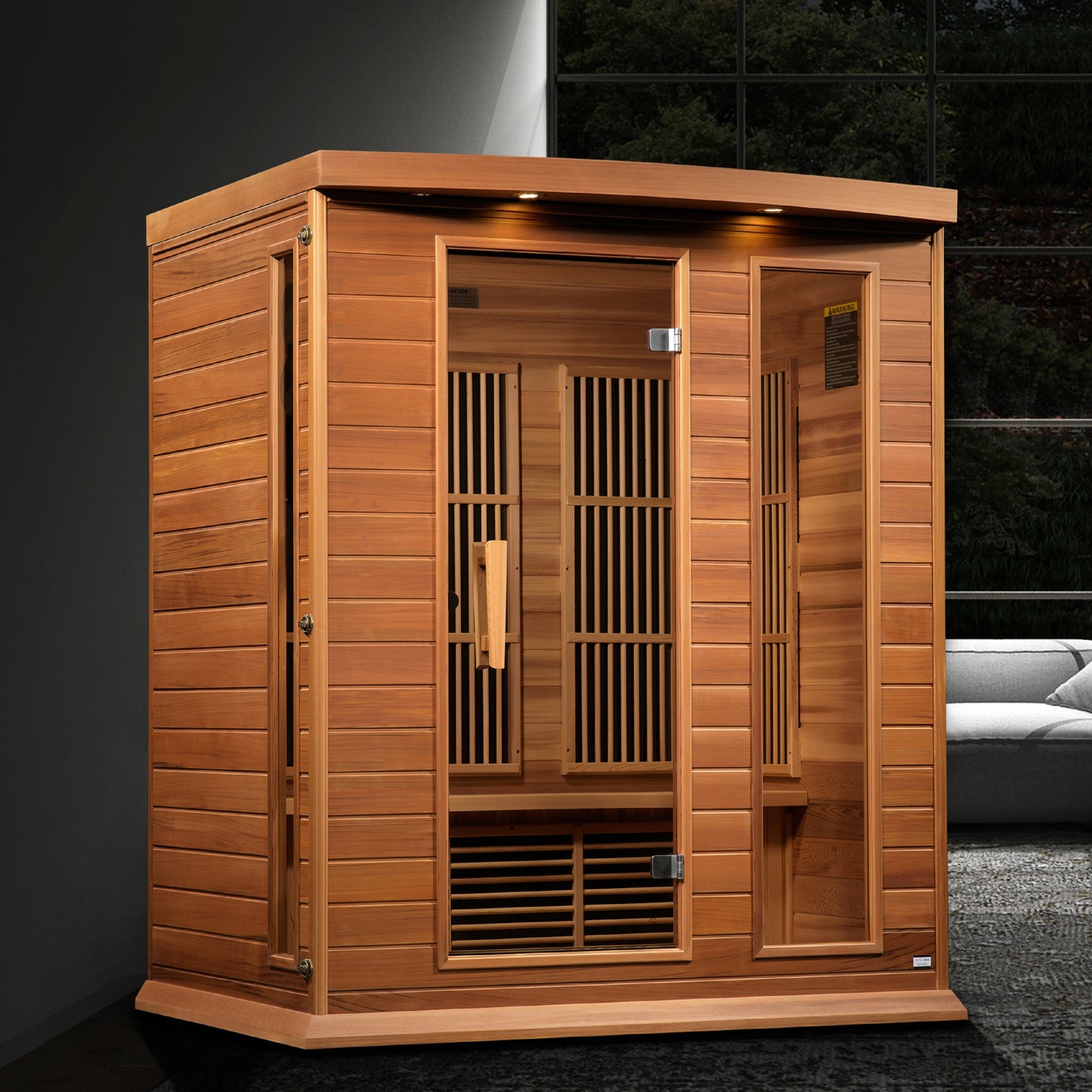 Maxxus 3-Person Near Zero EMF (Under 3MG) FAR Infrared Sauna (Canadian Red Cedar)
