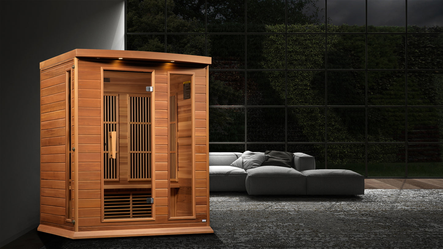 Maxxus 3-Person Near Zero EMF (Under 3MG) FAR Infrared Sauna (Canadian Red Cedar)
