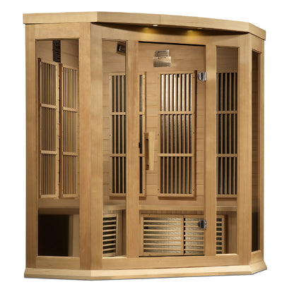 Maxxus 3-Person Corner Near Zero EMF (Under 3MG) FAR Infrared Sauna (Canadian Hemlock) MX-K356-01-ZF
