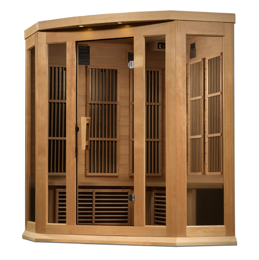 Maxxus 3-Person Corner Near Zero EMF (Under 3MG) FAR Infrared Sauna (Canadian Hemlock) MX-K356-01-ZF
