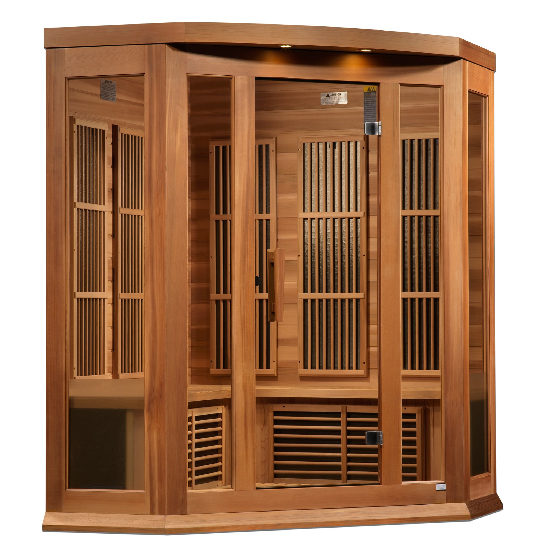 Maxxus 3-Person Corner Near Zero EMF (Under 3MG) FAR Infrared Sauna (Canadian Red Cedar) MX-K356-01-ZF CED
