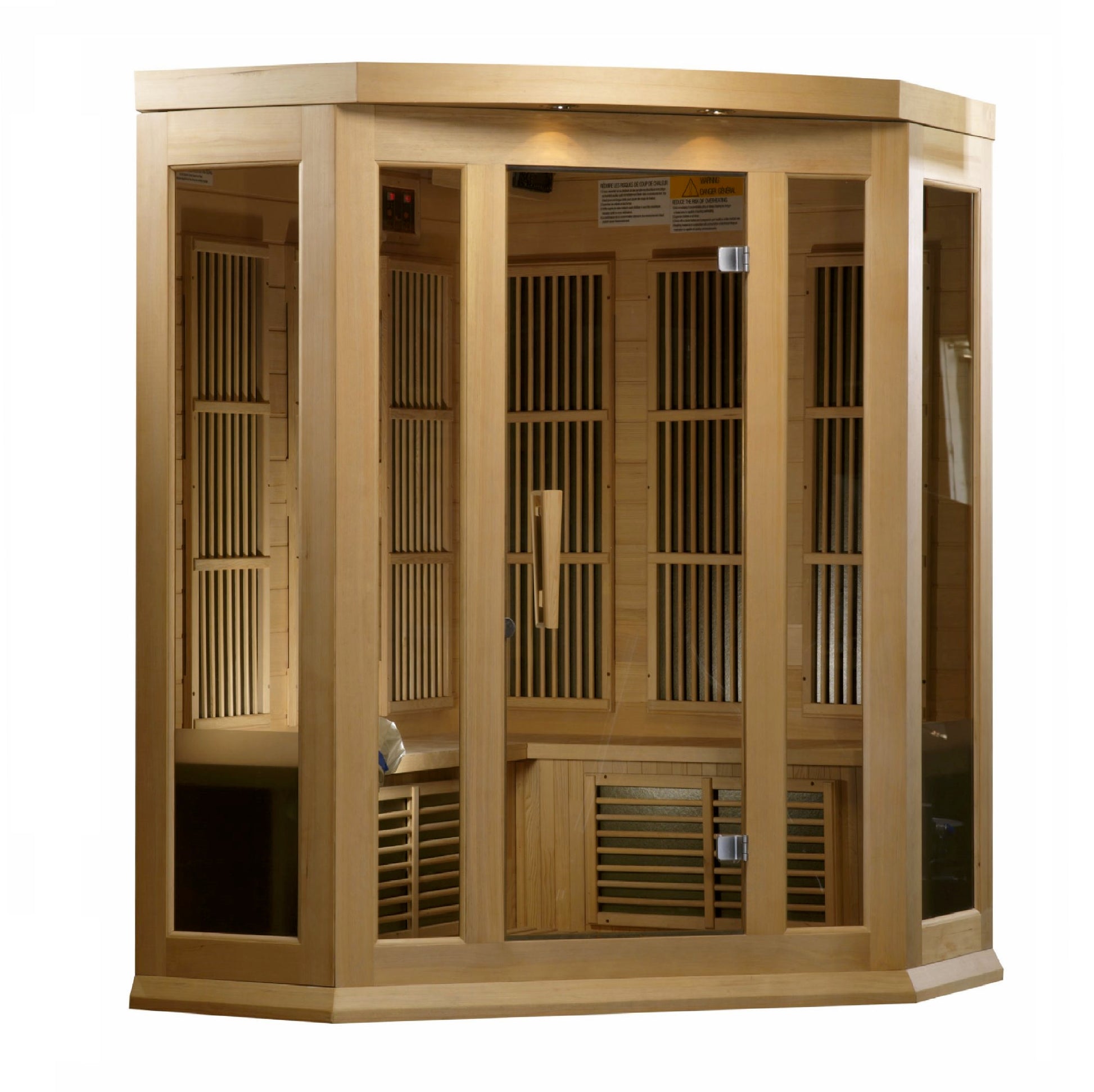 Maxxus 3-Person Corner Low EMF (Between 5-10MG) FAR Infrared Sauna (Canadian Hemlock) MX-K356-01
