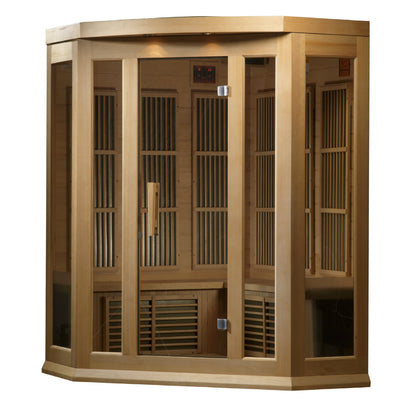 Maxxus 3-Person Corner Low EMF (Between 5-10MG) FAR Infrared Sauna (Canadian Hemlock) MX-K356-01
