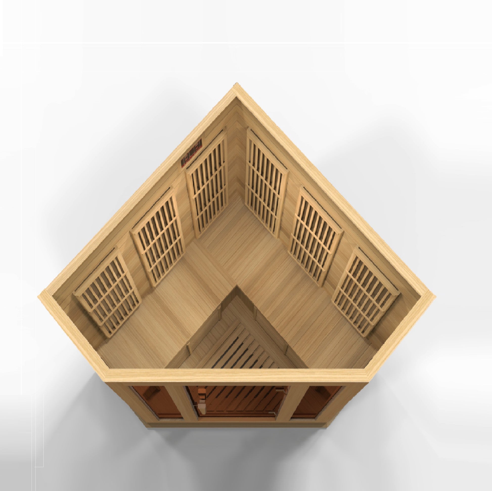 Maxxus 3-Person Corner Low EMF (Between 5-10MG) FAR Infrared Sauna (Canadian Hemlock) MX-K356-01
