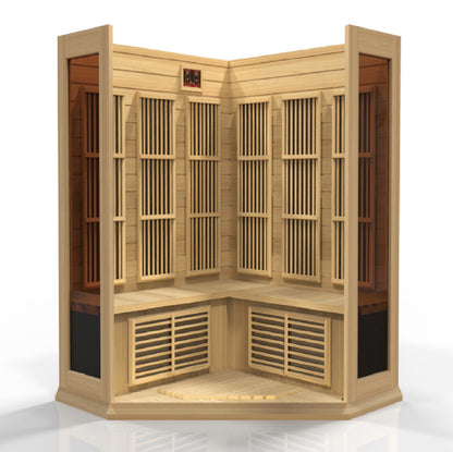 Maxxus 3-Person Corner Low EMF (Between 5-10MG) FAR Infrared Sauna (Canadian Hemlock) MX-K356-01

