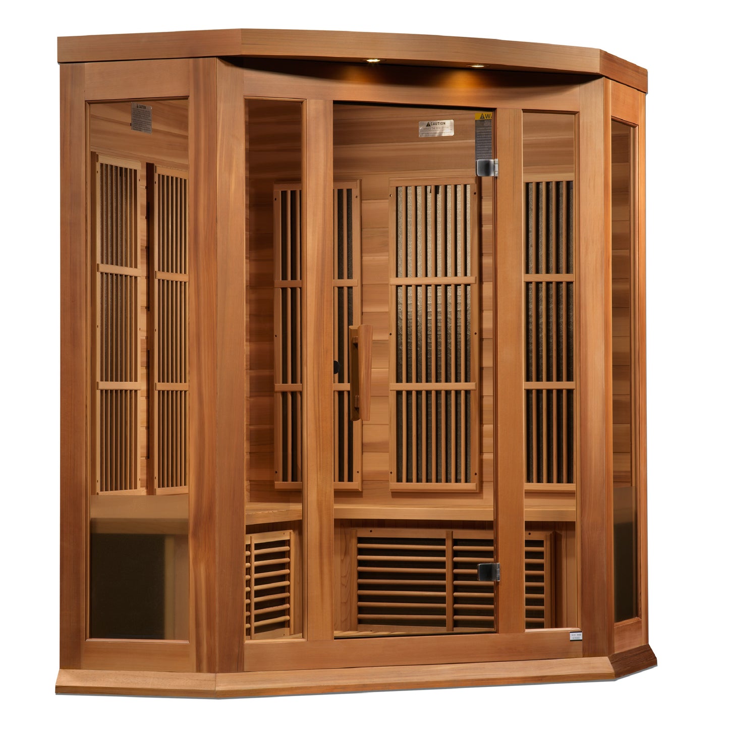 Maxxus 3-Person Corner Near Zero EMF (Under 3MG) FAR Infrared Sauna (Canadian Red Cedar)

