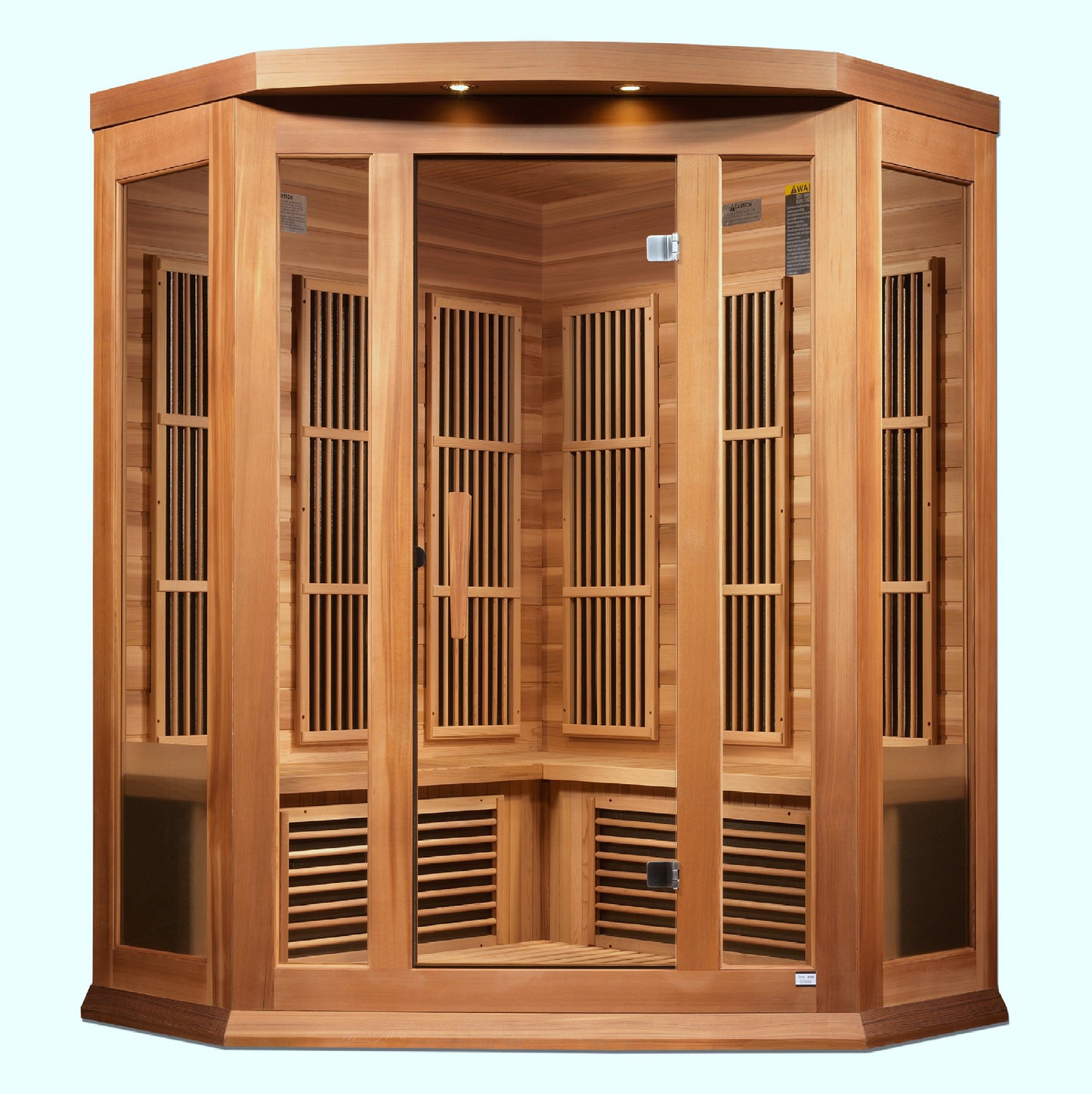Maxxus 3-Person Corner Near Zero EMF (Under 3MG) FAR Infrared Sauna (Canadian Red Cedar)

