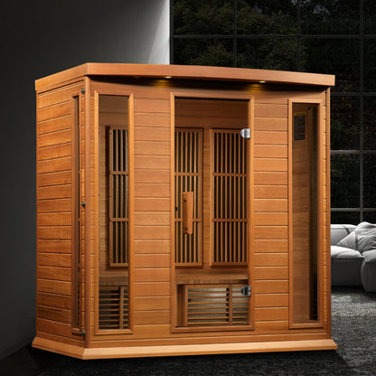 Maxxus 4-Person Near Zero EMF (Under 3MG) FAR Infrared Sauna (Canadian Red Cedar) MX-K406-01-ZF CED
