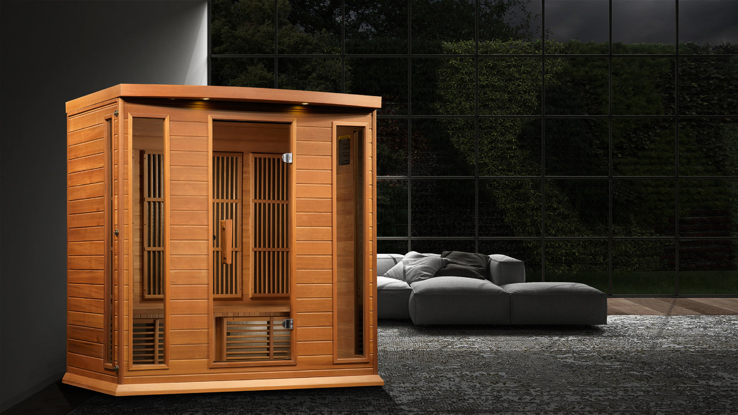 Maxxus 4-Person Near Zero EMF (Under 3MG) FAR Infrared Sauna (Canadian Red Cedar)
