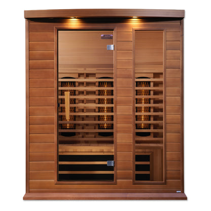 Maxxus 3-Person Full Spectrum Near Zero EMF (Under 3MG) FAR Infrared Sauna (Canadian Red Cedar)
