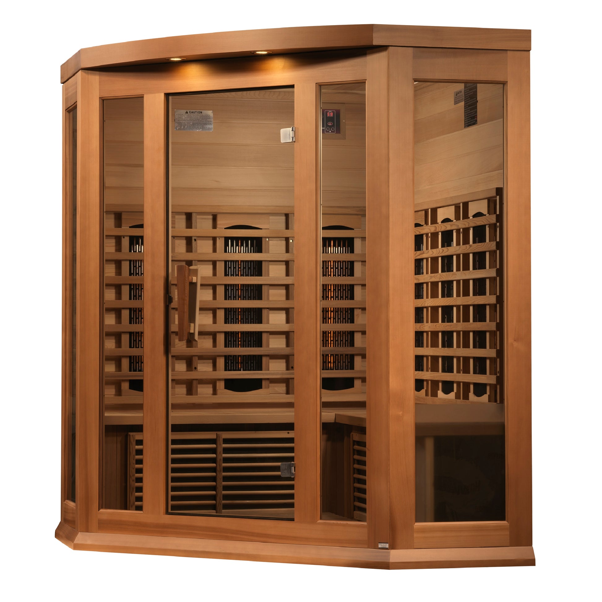 Maxxus 3-Person Corner Full Spectrum Near Zero EMF (Under 3MG) FAR Infrared Sauna (Canadian Red Cedar)
