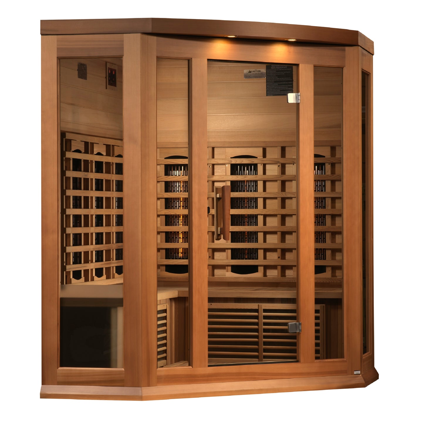 Maxxus 3-Person Corner Full Spectrum Near Zero EMF (Under 3MG) FAR Infrared Sauna (Canadian Red Cedar)
