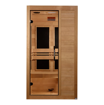 Maxxus S-Line Yoga 1-Person Ultra Low EMF (Between 5-10MG) FAR Infrared Sauna (Canadian Hemlock) MX-S106-01