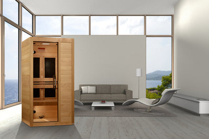 Maxxus S-Line Yoga 1-Person Ultra Low EMF (Between 5-10MG) FAR Infrared Sauna (Canadian Hemlock) MX-S106-01