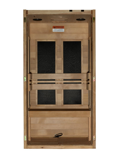 Maxxus S-Line Yoga 1-Person Low EMF (Between 5-10MG) FAR Infrared Sauna (Canadian Hemlock) MX-S106-01