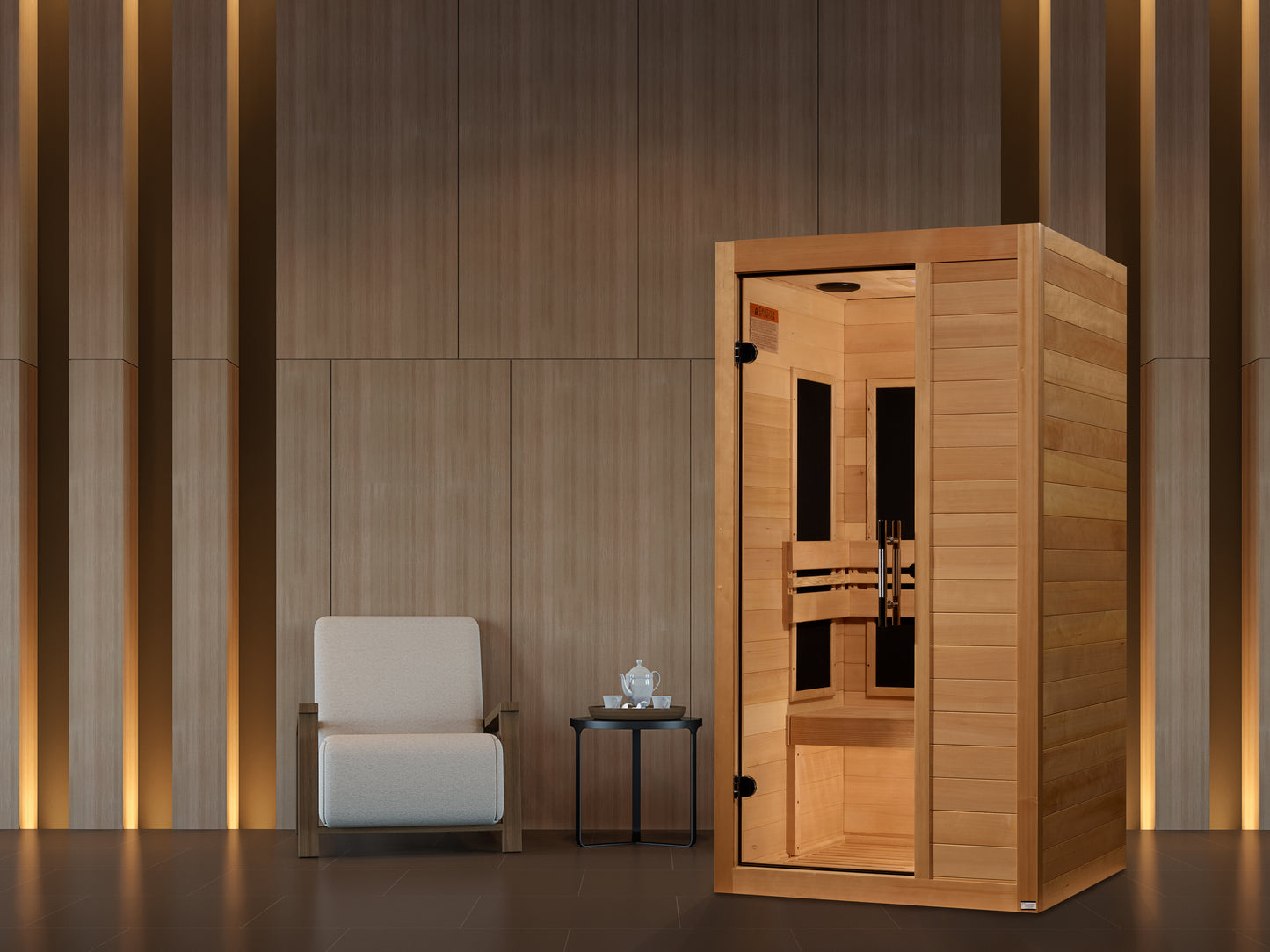 Maxxus S-Line Yoga 1-Person Low EMF (Between 5-10MG) FAR Infrared Sauna (Canadian Hemlock) MX-S106-01