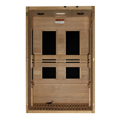 Maxxus S-Line Yoga 2-Person Low EMF (Between 5-10MG) FAR Infrared Sauna (Canadian Hemlock) MX-S206-01 pictured with bench removed
